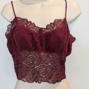 Free People Bralette burgundy Medium
